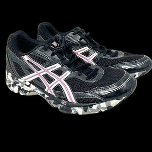 Asics SZ 6 Black/Pink Camouflage Running/Training Sneakers